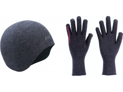 Hat and gloves set BBB BBW-296 winterhat/gloves FIT combishield black