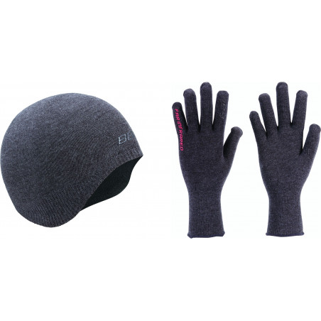 Hat and gloves set BBB BBW-296 winterhat/gloves FIT combishield black