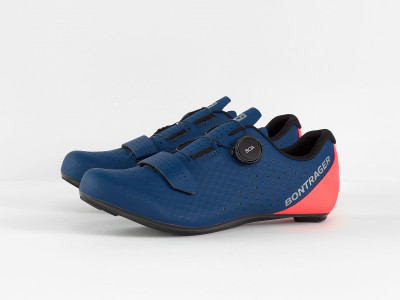 Road Cycling Shoe Bontrager Circuit Nautical Navy/Radioactive Coral