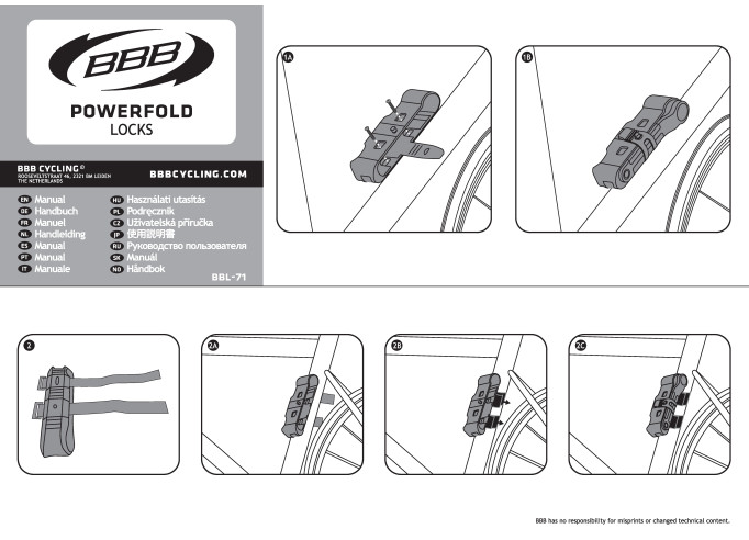 Lock BBL-71 PowerFold folding lock black