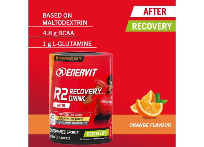 Enervit Sport R2 Recovery Drink Powder, Orange,...