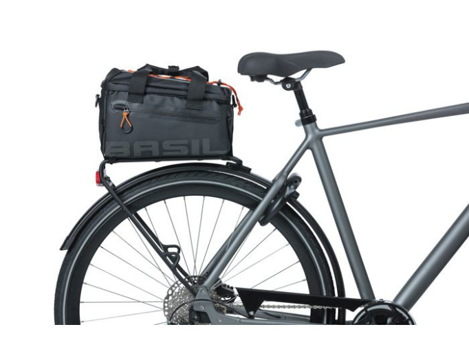 Basil Miles Tarpaulin trunkbag, 7L, black orange