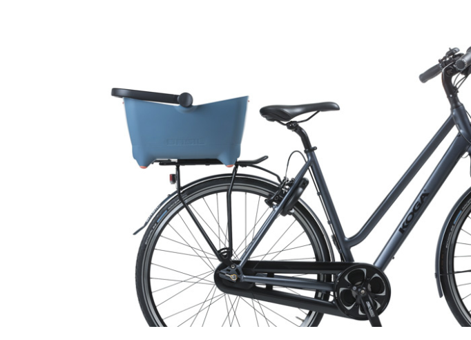 Basil Buddy dog bicycle basket MIK, faded denim