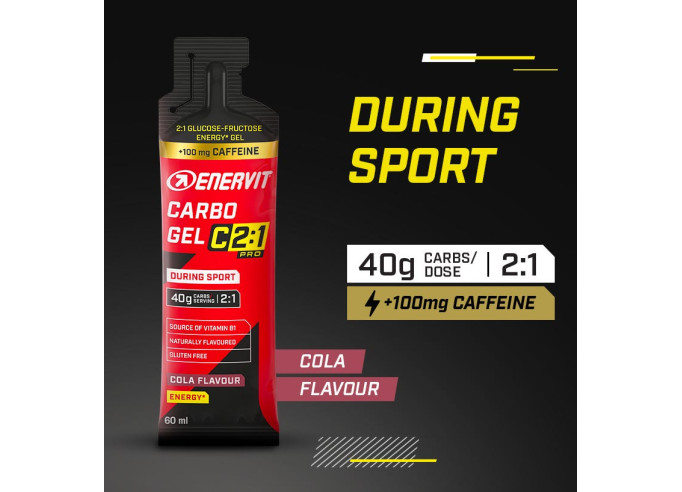 Enerģijas želeja Enervit C2:1PRO kola ar kofeīnu