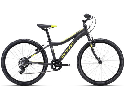 CTM Rocky 1.0 Matt Black / Lime vaikiškas dviratis