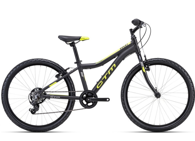 Kids bicycle CTM Rocky 1.0 Matt Black / Lime