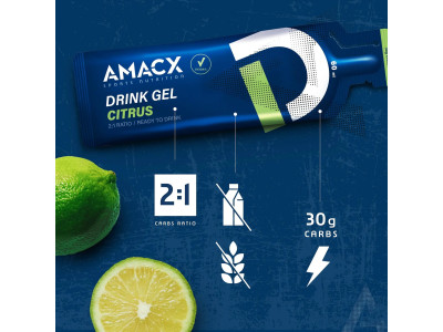 Enerģijas želeja Amacx Drink Gel citronu 60ml 2