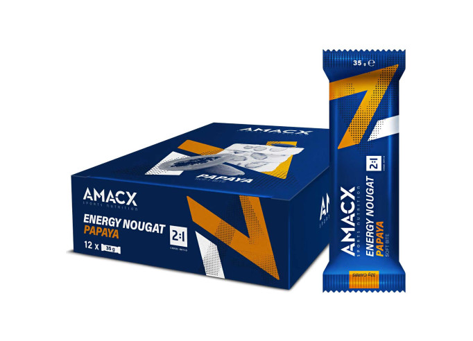 Ogļhidrātu batoniņš Amacx Energy Nougat Papaya...