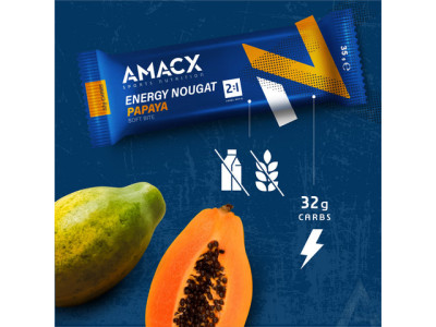 Ogļhidrātu batoniņš Amacx Energy Nougat Papaya - 35g
