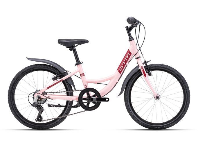 Bērnu velosipēds CTM ELLIE | matt light pink pearl / burgundy