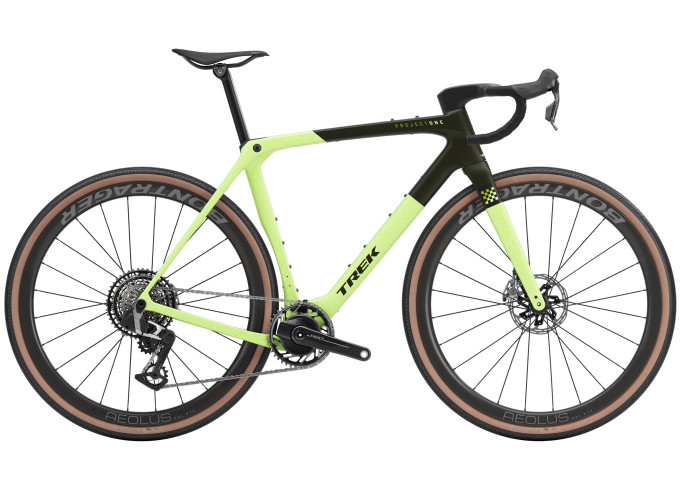 Gravel bike TREK Checkmate SLR 9 AXS | Olive Drab/Glowstick