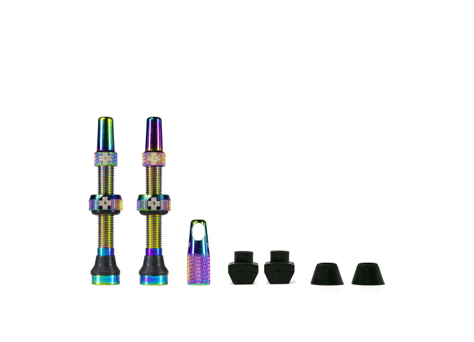 Tubeless valves Muc Off presta iridescent (pair)